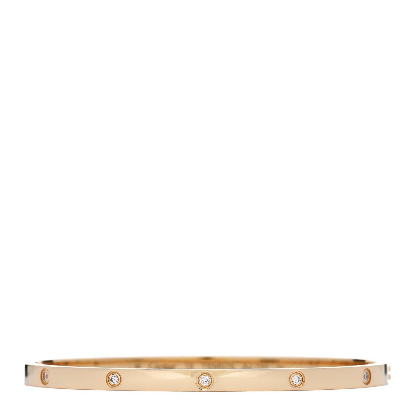 18K Yellow Gold 10 Diamond Small LOVE Bracelet 18
