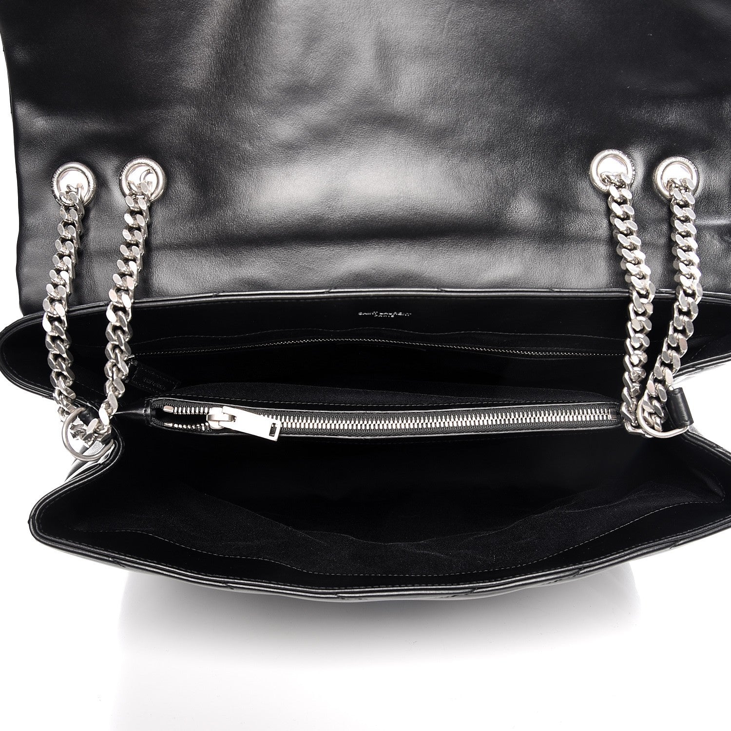 Saint Laurent Calfskin Y Quilted Monogram Large Loulou Chain Satchel Black 5 of 8