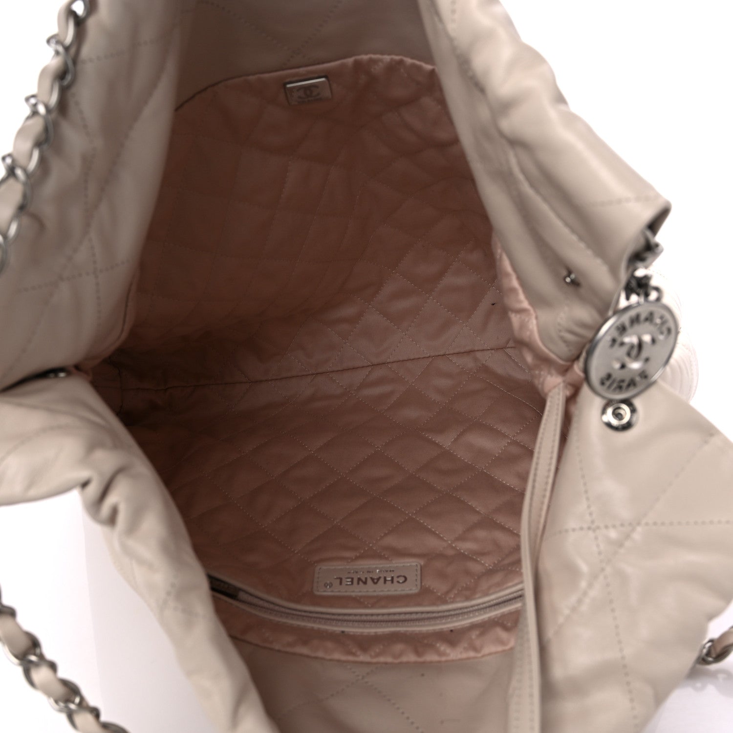 Chanel Shiny Calfskin Quilted Chanel 22 Light Beige 6 of 13