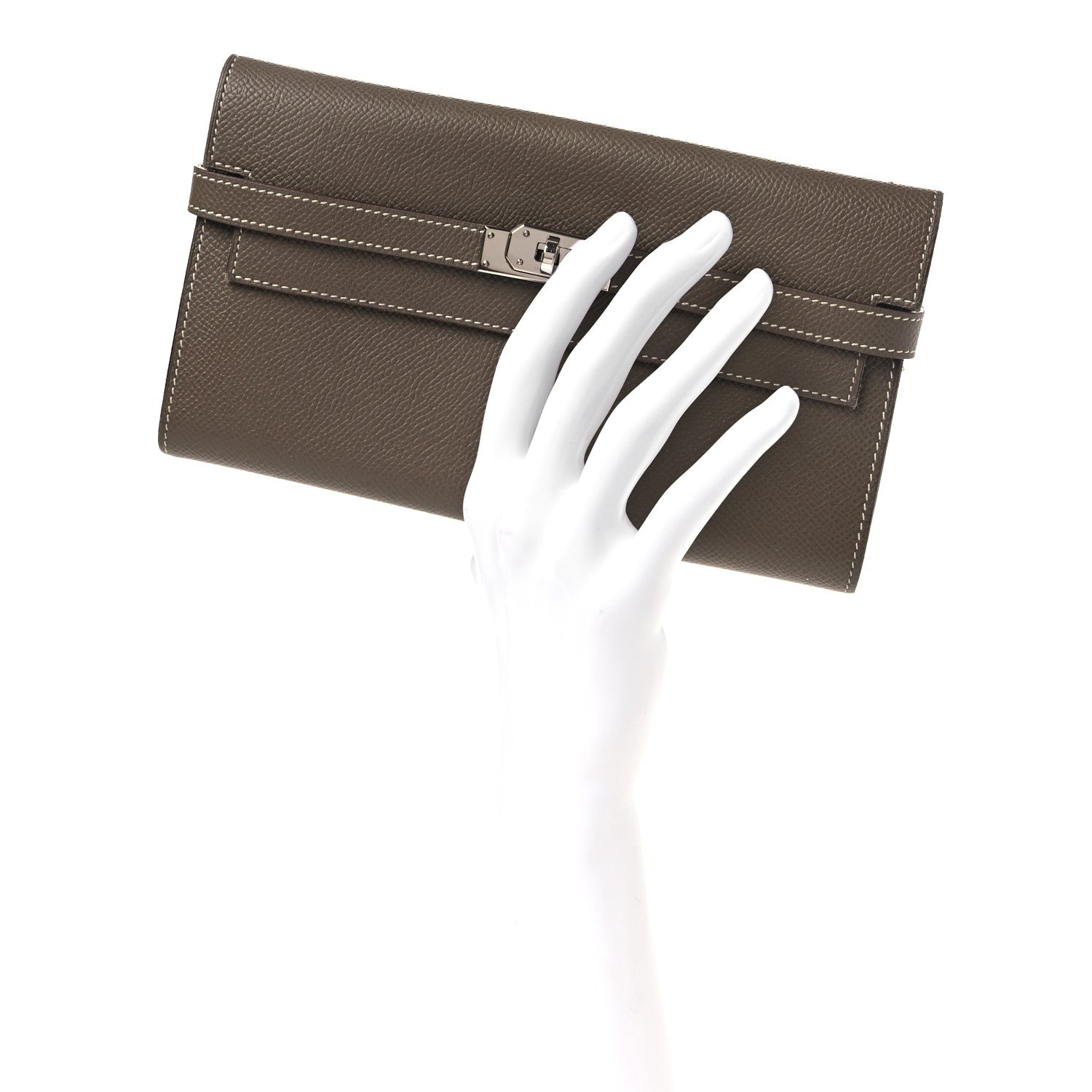 Hermes Epsom Kelly Longue Wallet Etoupe 2 of 14