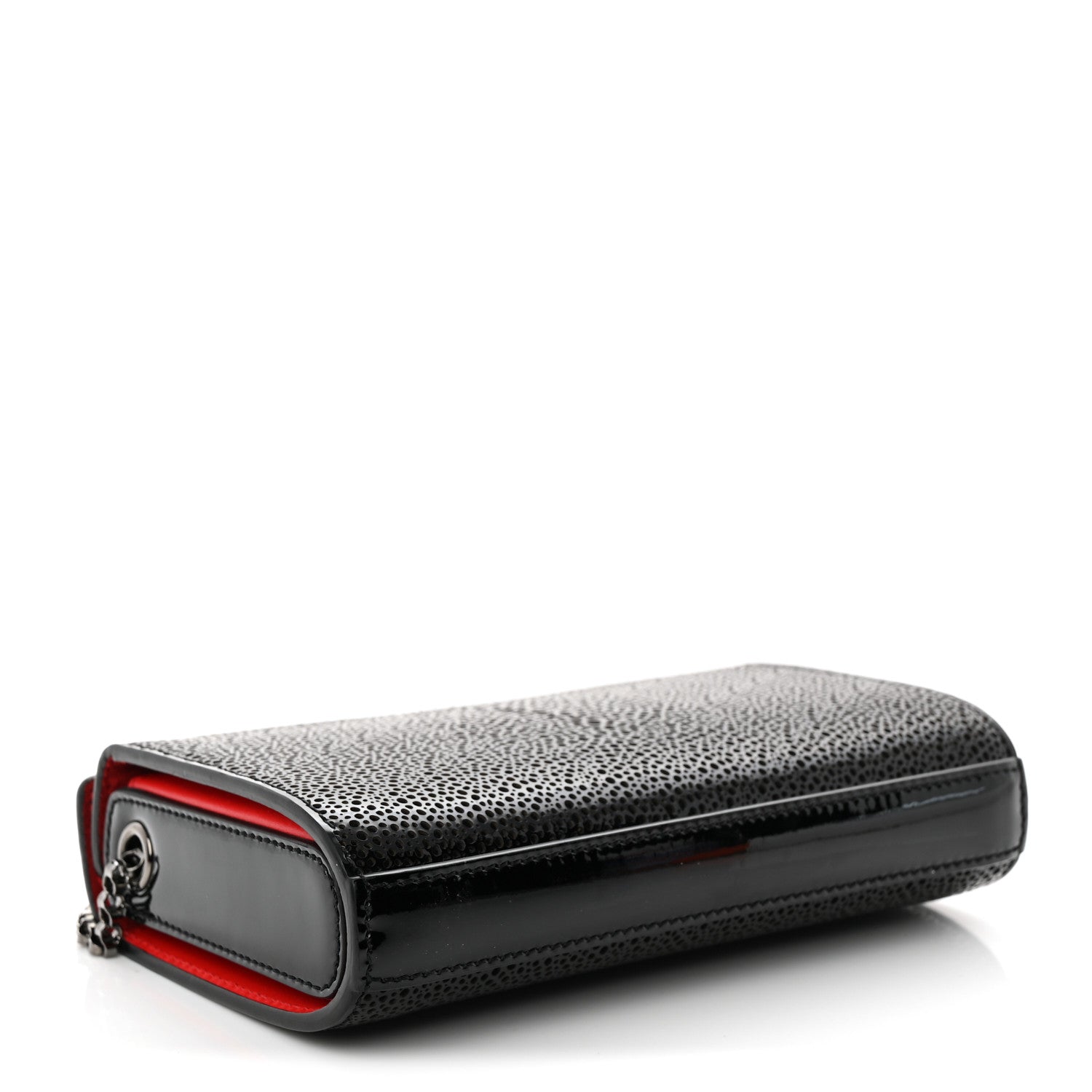 Christian Louboutin Patent Calfskin Crystal Vanite Small Clutch Black 4 of 9