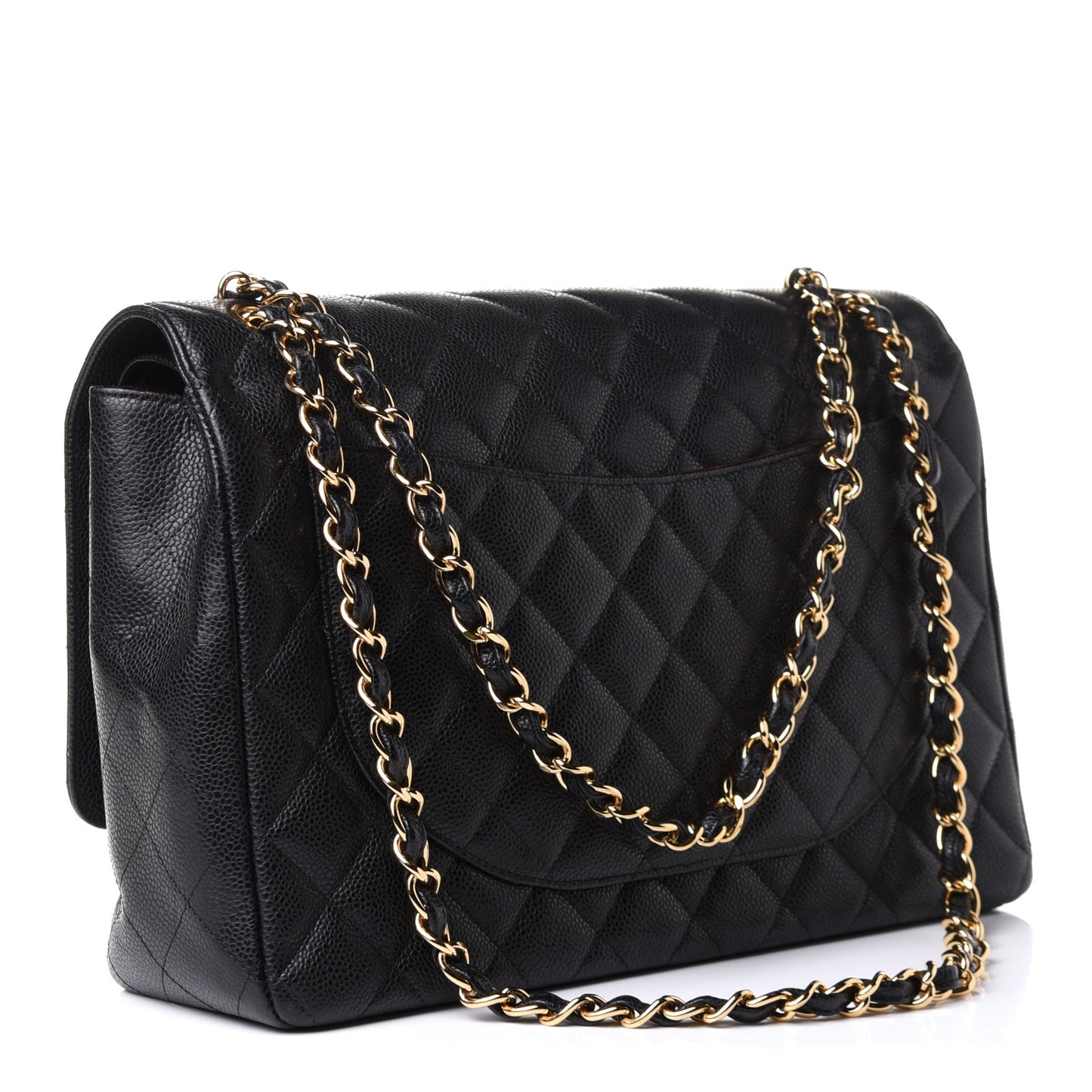 Caviar Quilted Maxi Double Flap Black