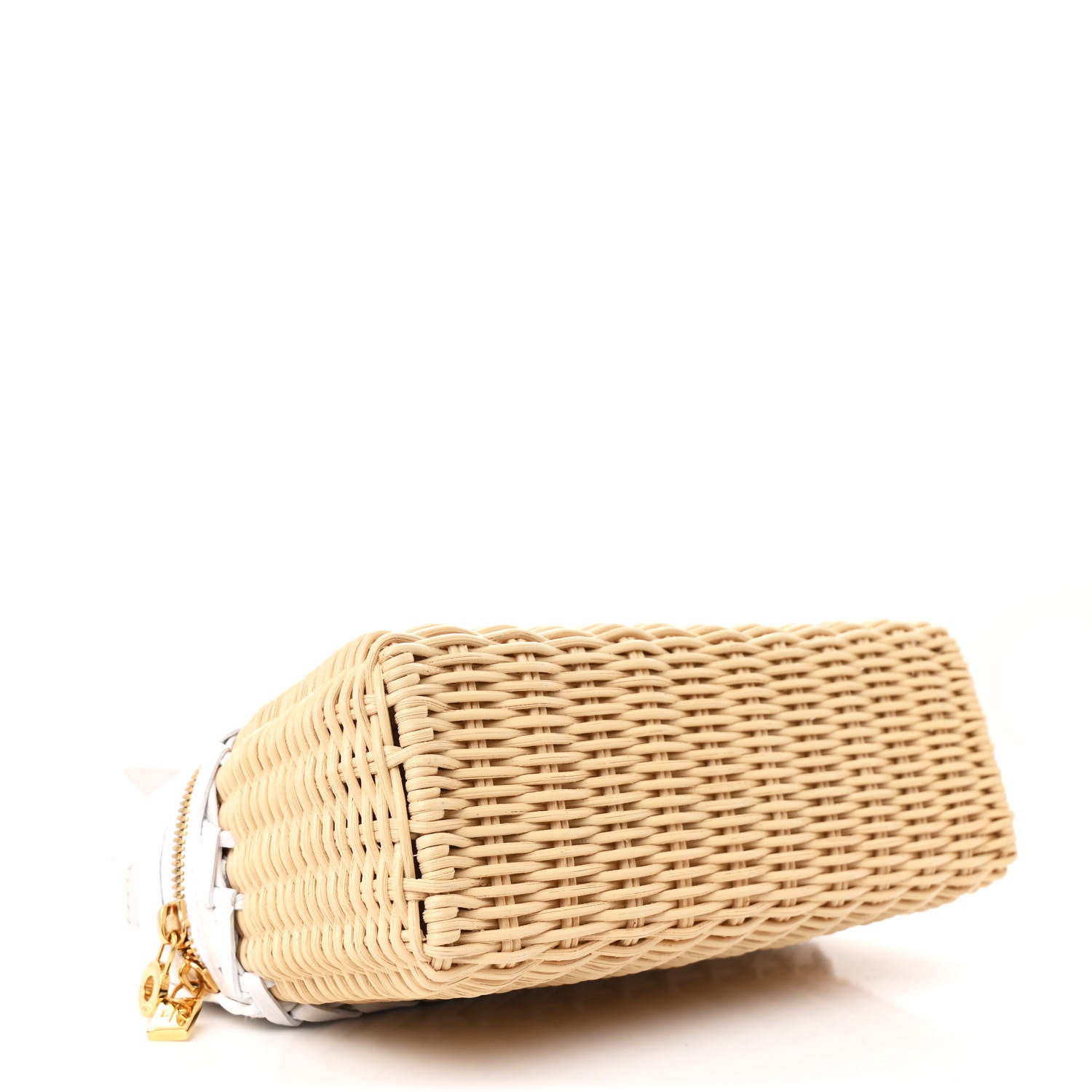 Loro Piana Wicker Ostrich East West L19 Extra Pocket Pouch Malt White 4 of 10