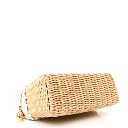Loro Piana Wicker Ostrich East West L19 Extra Pocket Pouch Malt White 4 of 10