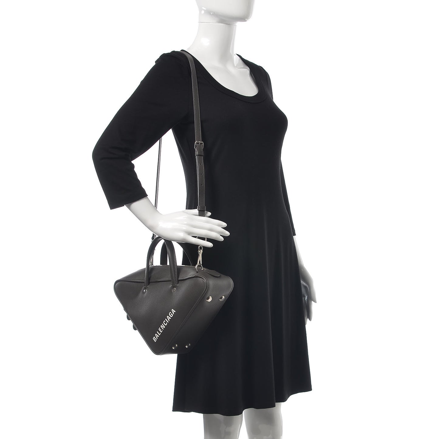 Calfskin S Triangle Duffle Grey