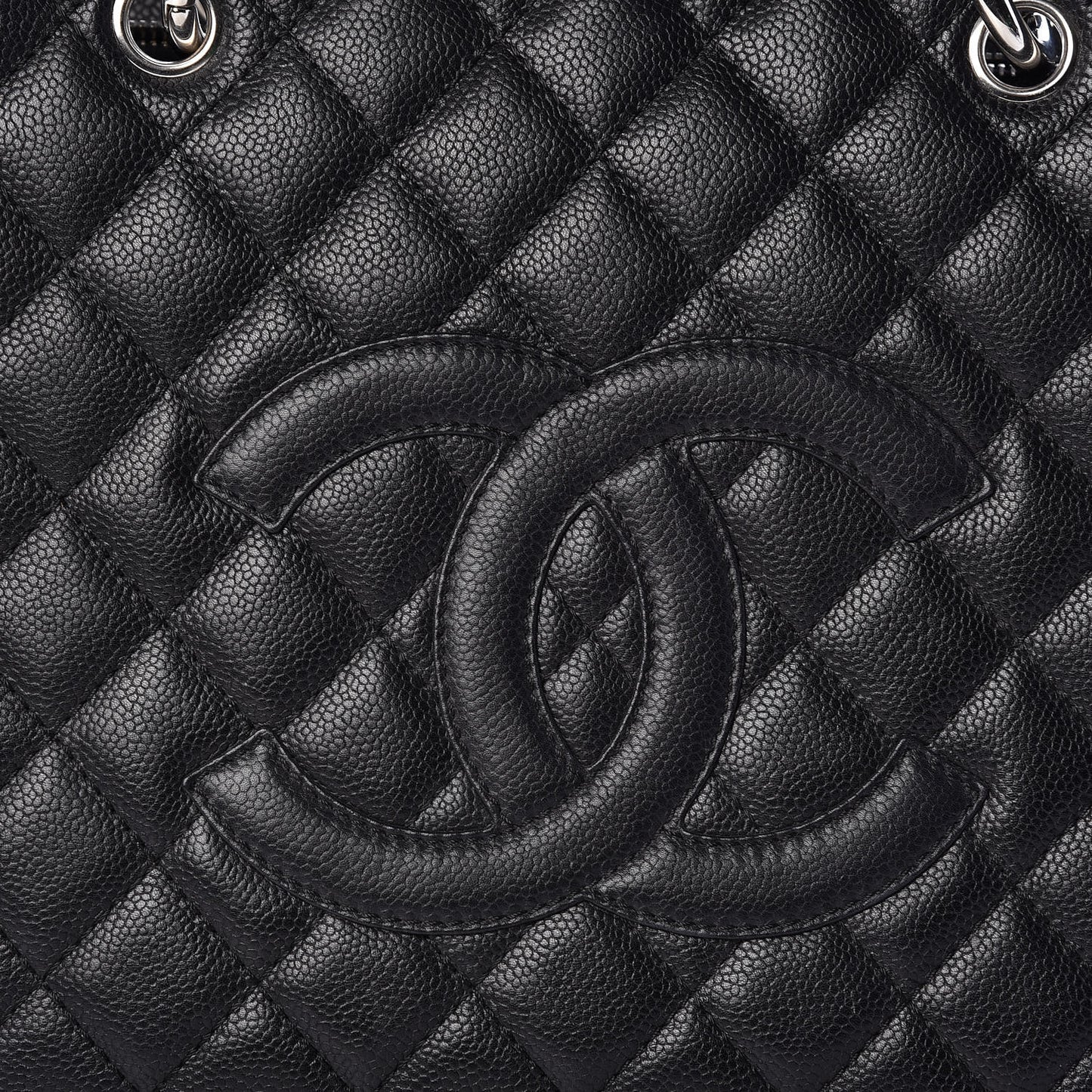 Caviar Quilted Grand Shopping Tote GST Black