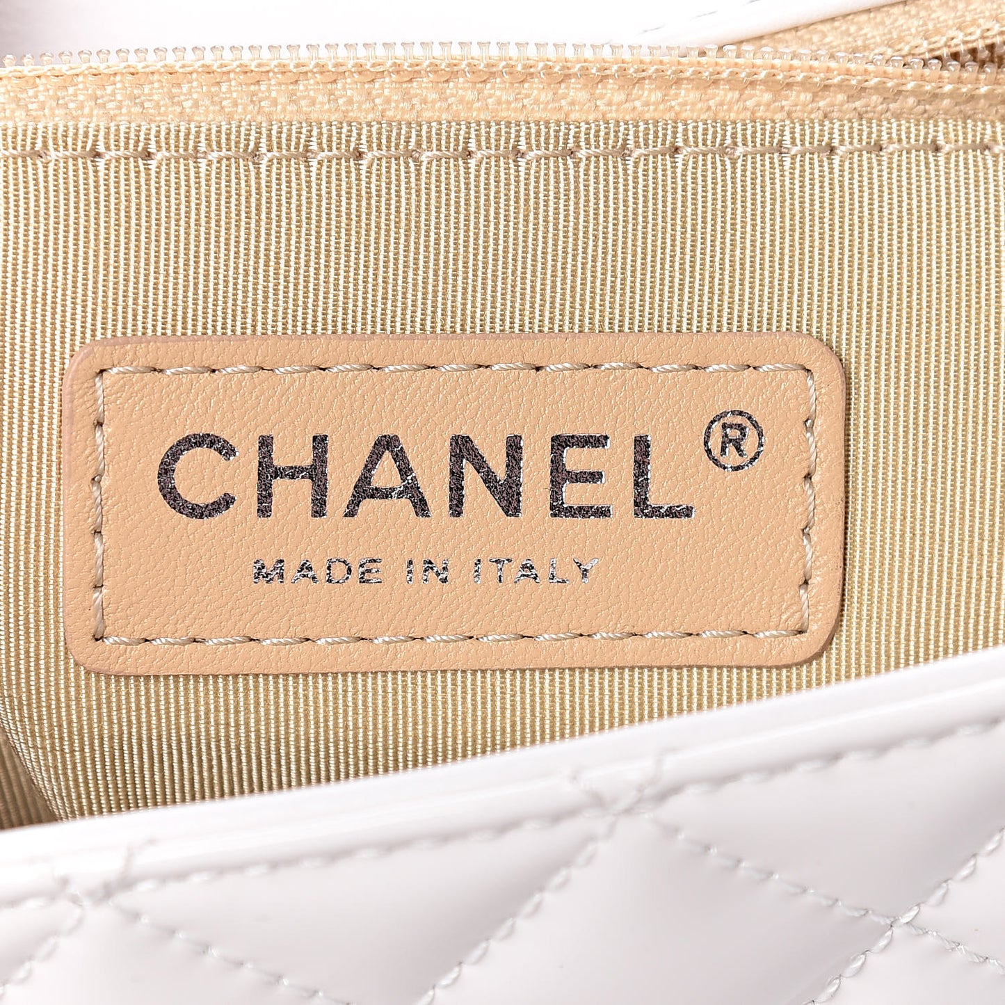 Glazed Calfskin Quilted Medium Coco Boy Flap White