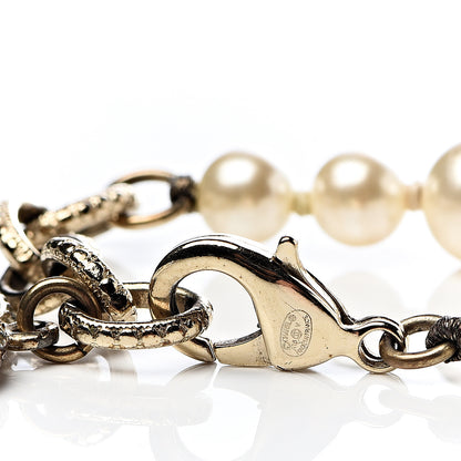 Chanel Crystal Pearl CC Bracelet Gold 4 of 4
