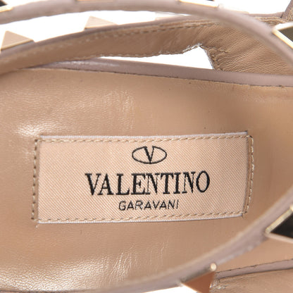 Valentino Garavani Calfskin Nappa Rockstud Ankle Strap 100mm Pumps 39 Poudre 7 of 8