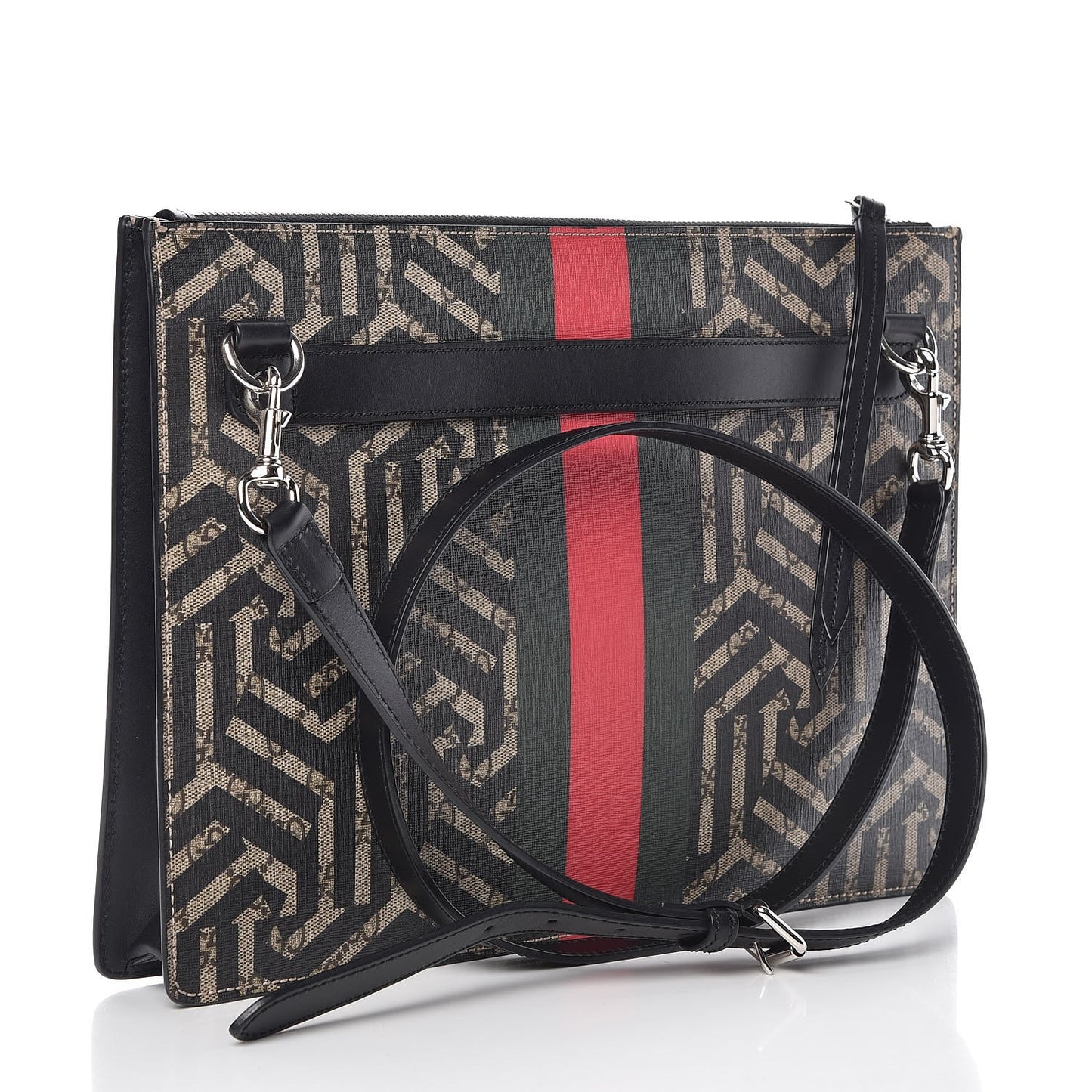 GG Supreme Monogram Caleido Web Messenger Beige Ebony