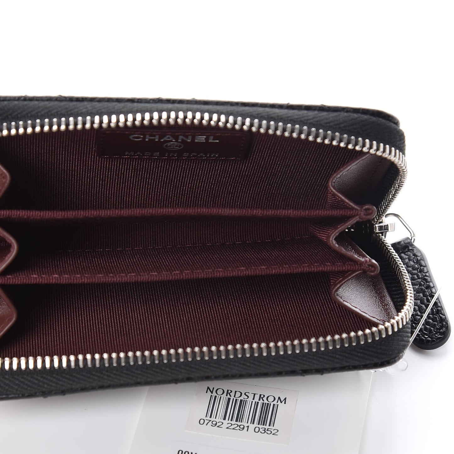 Caviar Quilted Zip Coin Purse Black