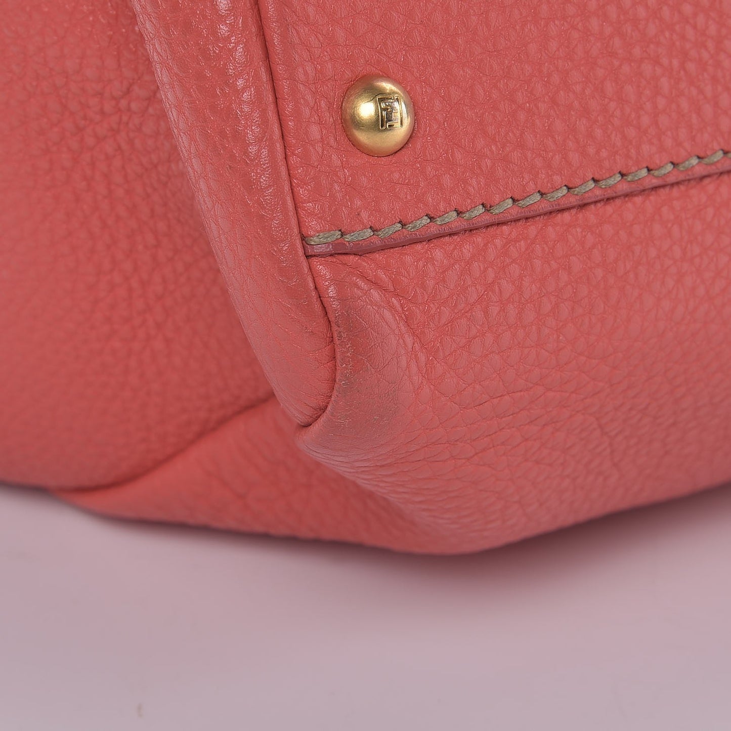Cuoio Romano Selleria Large Peekaboo Iconic Satchel Coral
