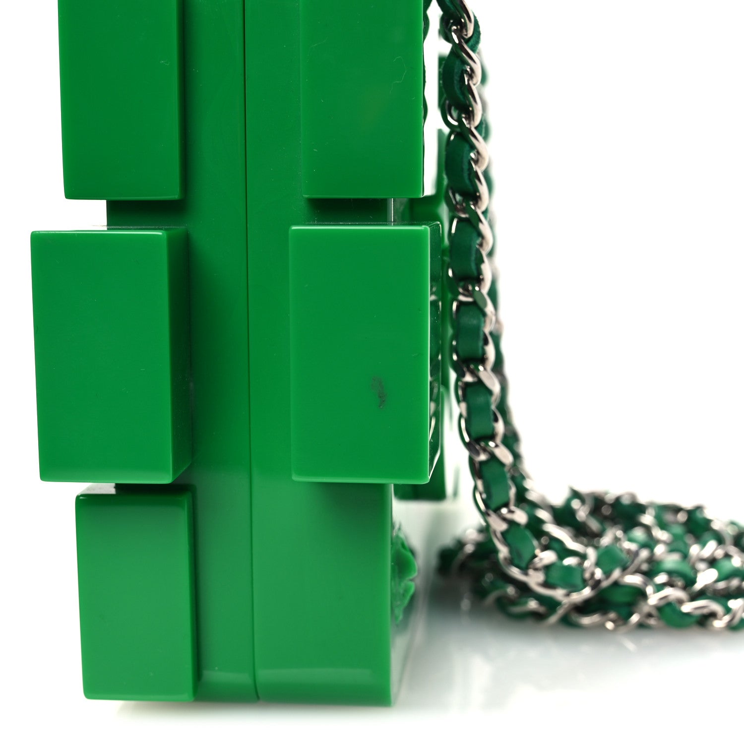 Chanel Plexiglass Boy Brick Lego Clutch Green 12 of 13