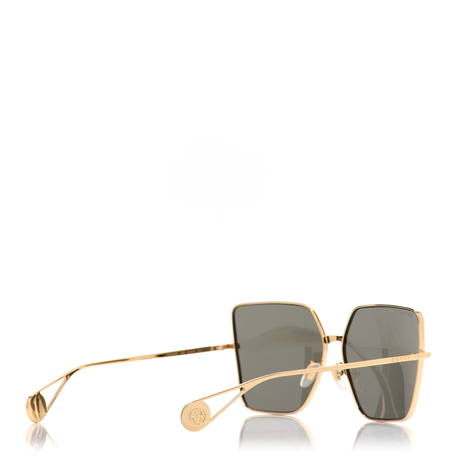 Gucci Square Frame GG0436S Sunglasses Black Gold 4 of 7