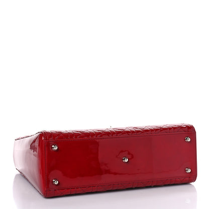 Christian Dior Patent Cannage Large Lady Dior Red 4 of 9