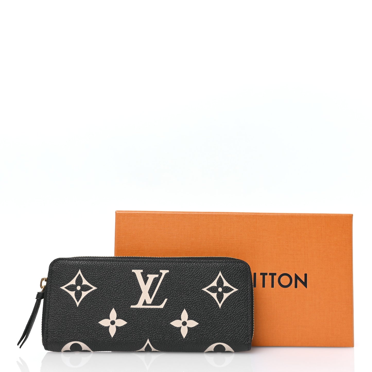 Empreinte Monogram Giant Clemence Wallet Black Beige