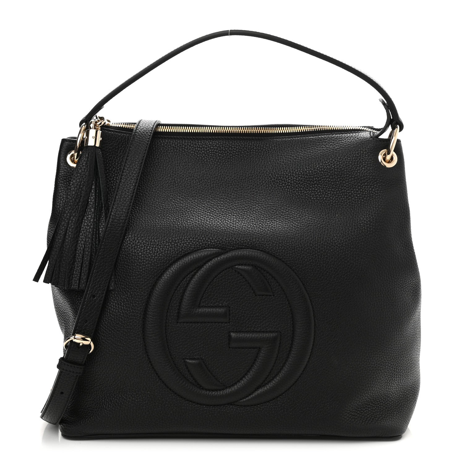 Gucci Pebbled Calfskin Large Soho Hobo Black 1 of 11