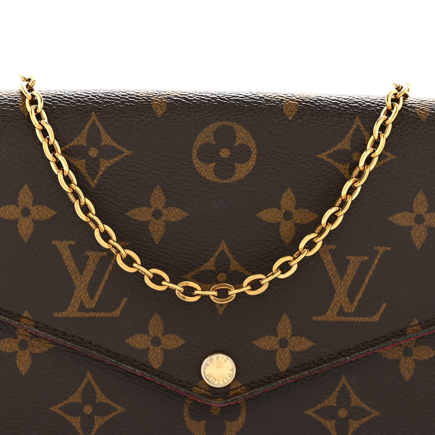 Monogram Pochette Felicie Chain Wallet Fuchsia