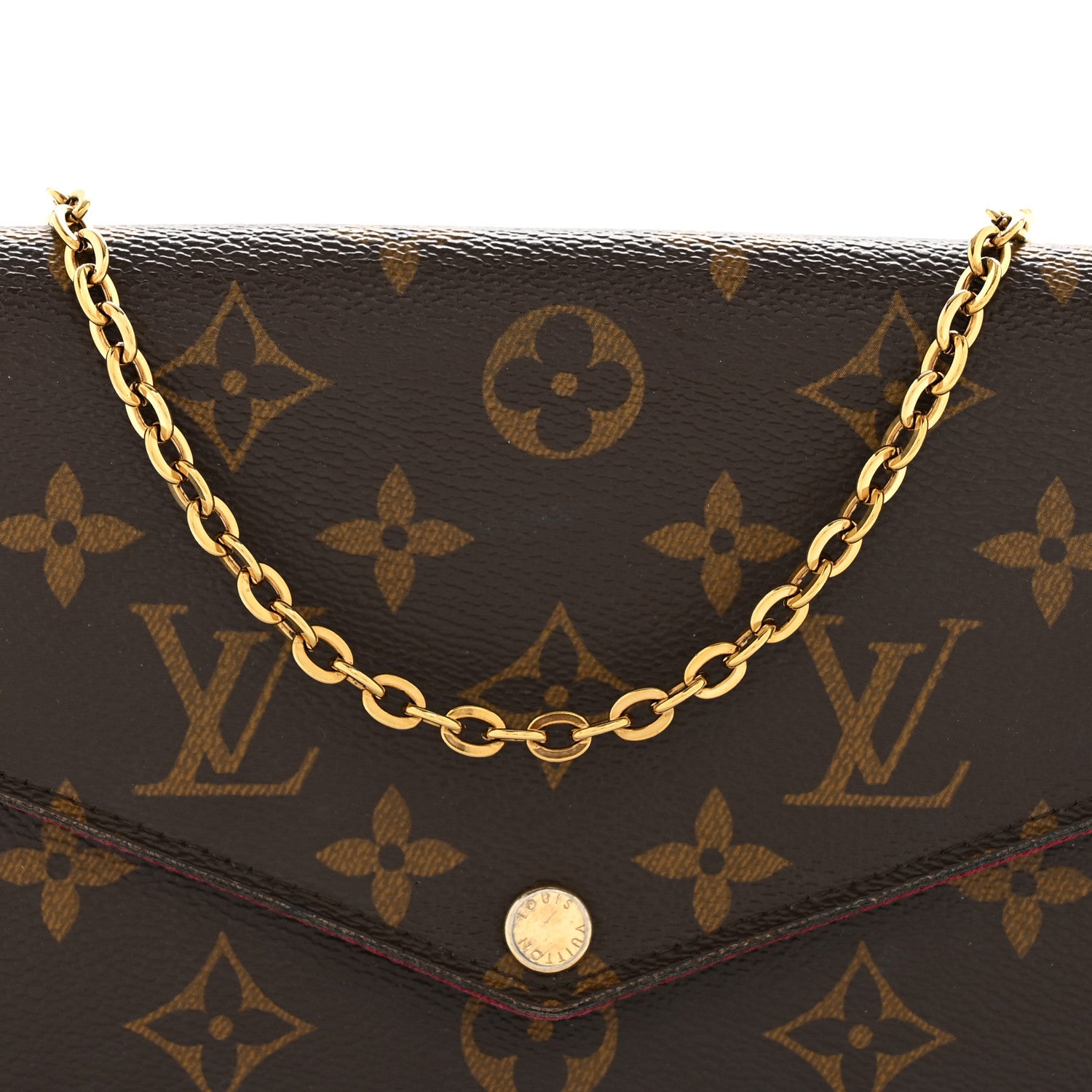 Louis Vuitton Monogram Pochette Felicie Chain Wallet Fuchsia 10 of 17