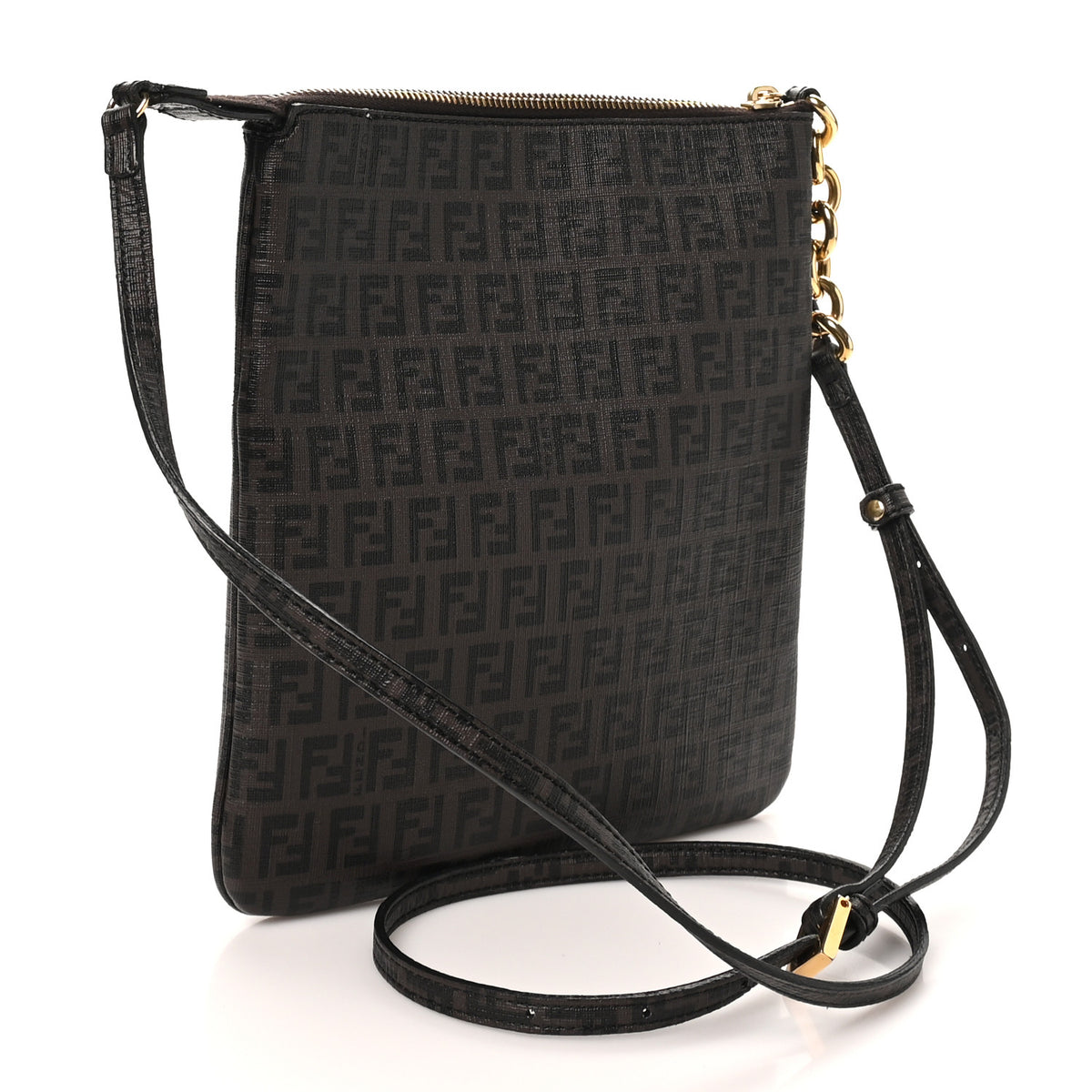 Fendi Zucchino Spalmati Forever Small Crossbody Moro Black 3 of 11