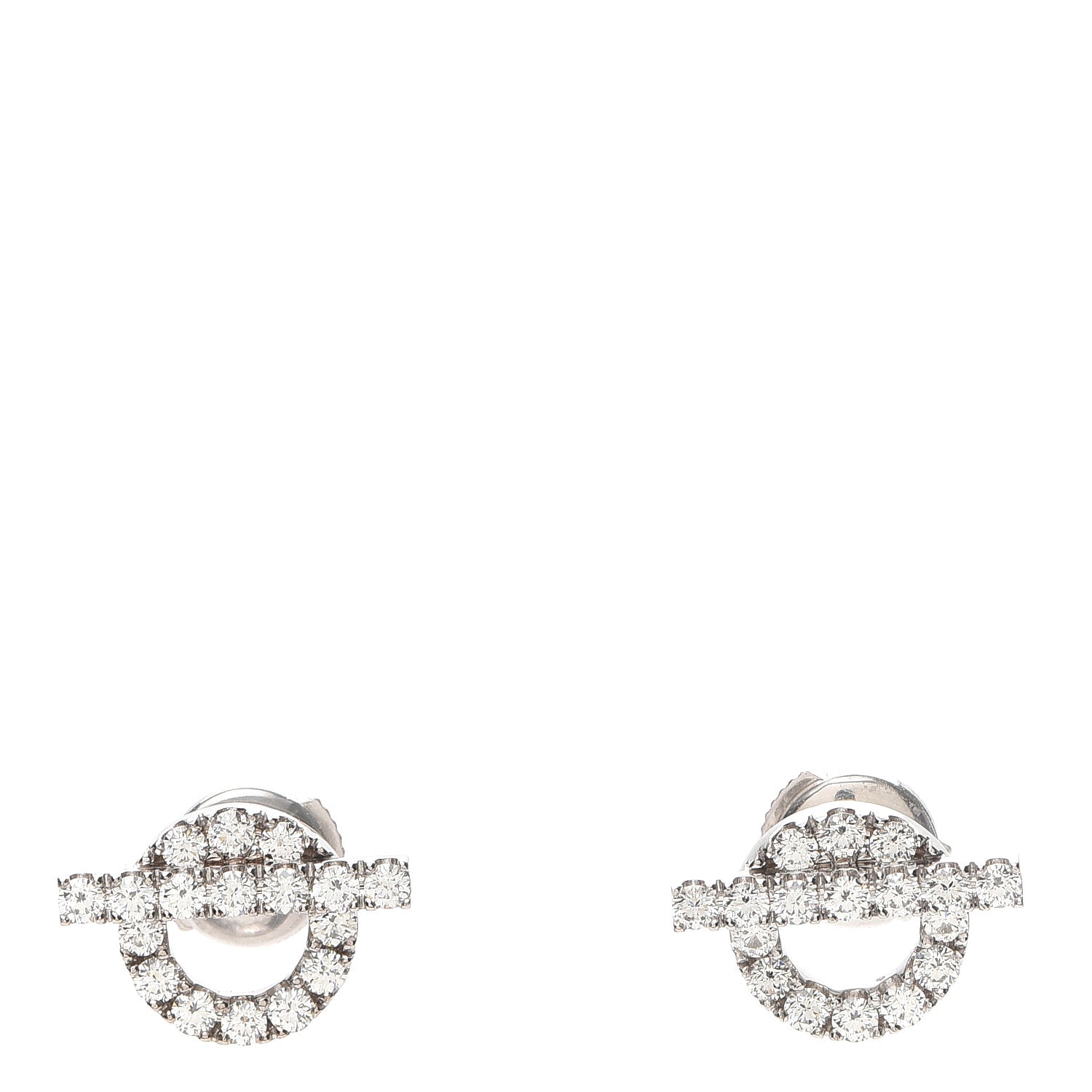 Hermes 18K White Gold Diamond Finesse Earrings 1 of 5