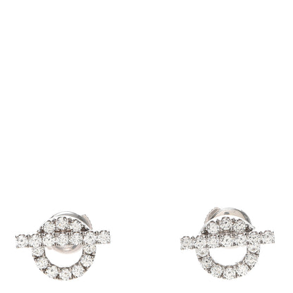 Hermes 18K White Gold Diamond Finesse Earrings 1 of 5