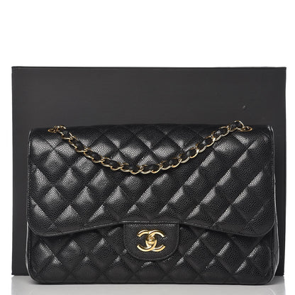Chanel Caviar Quilted Jumbo Double Flap Black 9 of 9