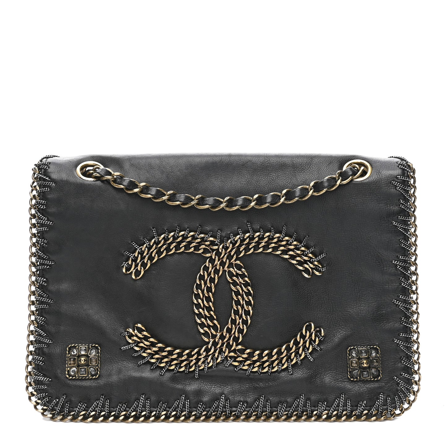 Calfskin Chain CC Byzance Flap Black