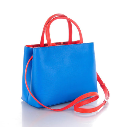 Fendi Vitello Elite Monster Petite 2Jours Tote Blue Royal Papavero Multicolor 3 of 7