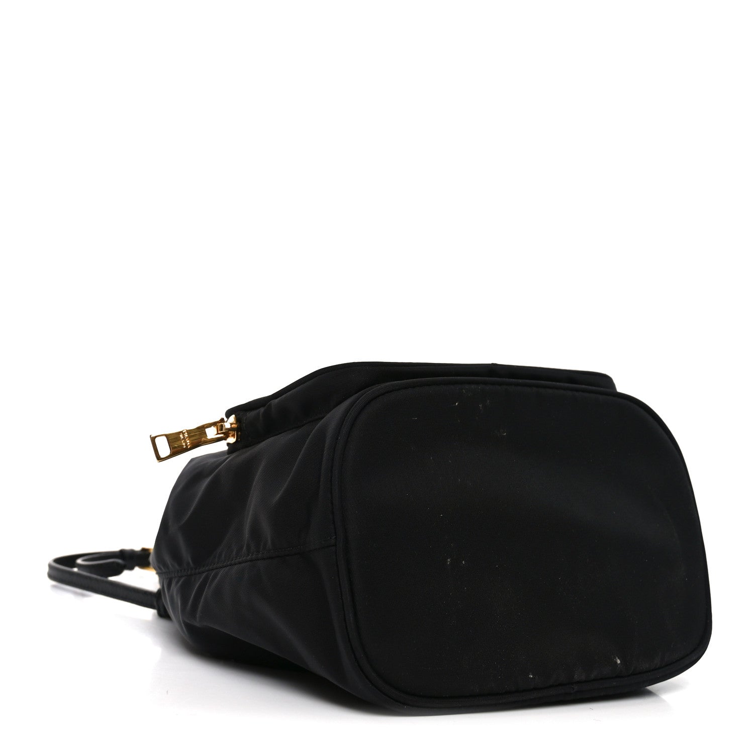 Prada Saffiano Tessuto Nylon Mini Bucket Crossbody Bag Black 4 of 9