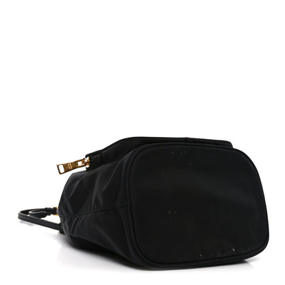 Prada Saffiano Tessuto Nylon Mini Bucket Crossbody Bag Black 4 of 9
