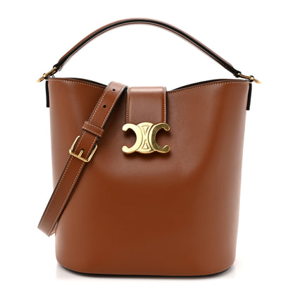 Celine Smooth Calfskin Triomphe Louise Bag Tan 1 of 12