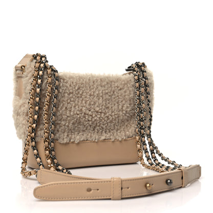 Chanel Shearling Small Gabrielle Hobo Dark Beige 2 of 10