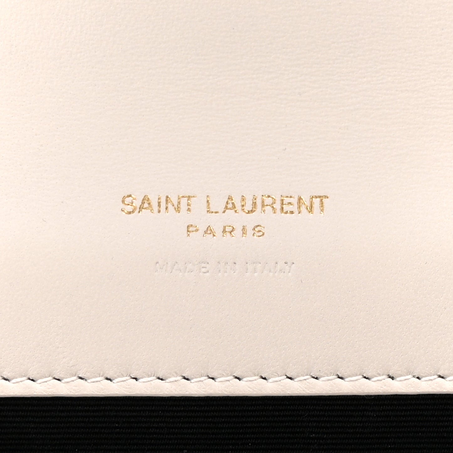 Lambskin Carre Quilted Cassandre Pouch Clutch Crema Soft