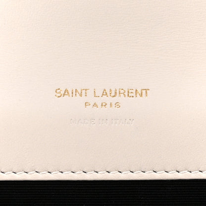 Saint Laurent Lambskin Carre Quilted Cassandre Pouch Clutch Crema Soft 7 of 8