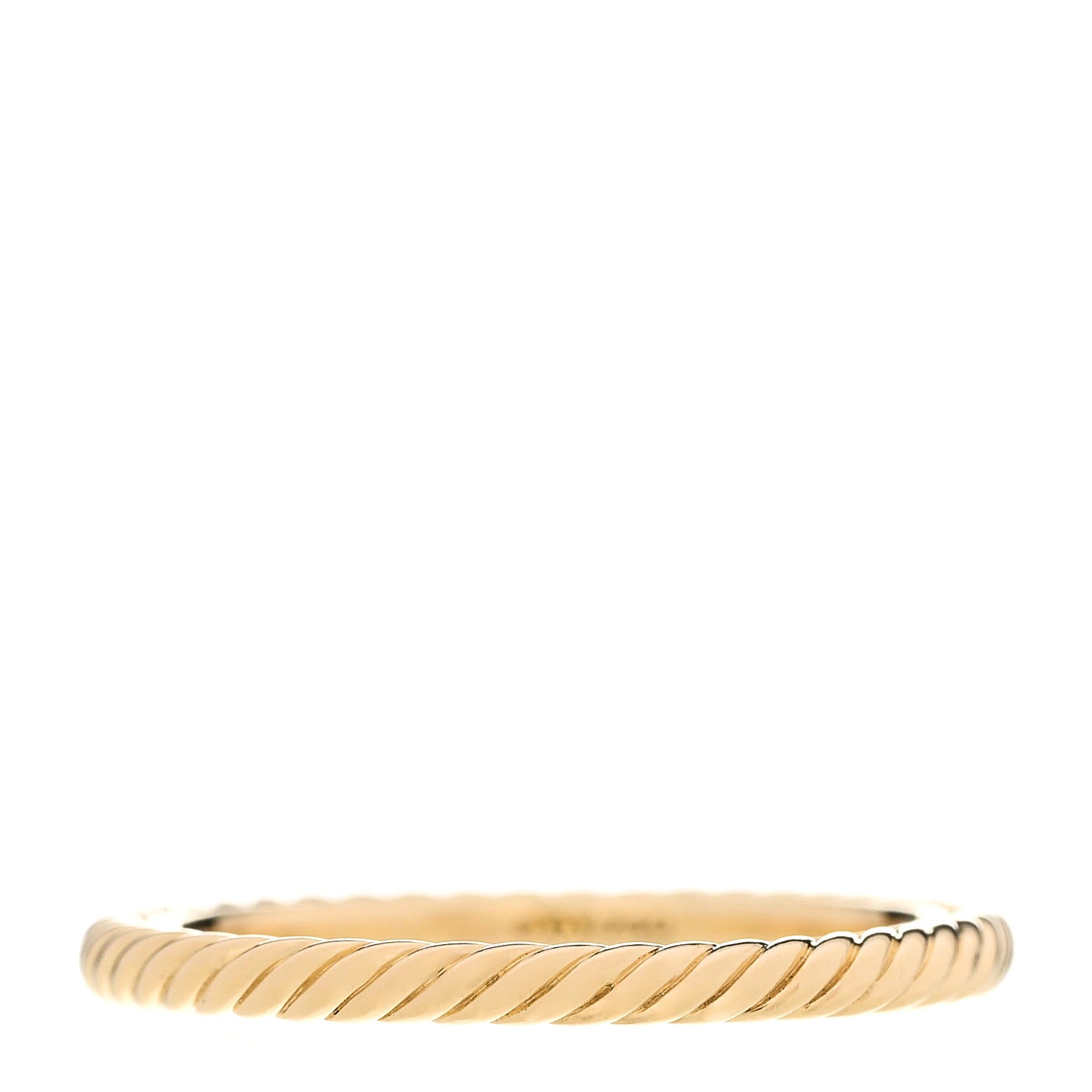 David Yurman 18K Yellow Gold 2mm Cable Classics Band Ring 54 6.75 1 of 5