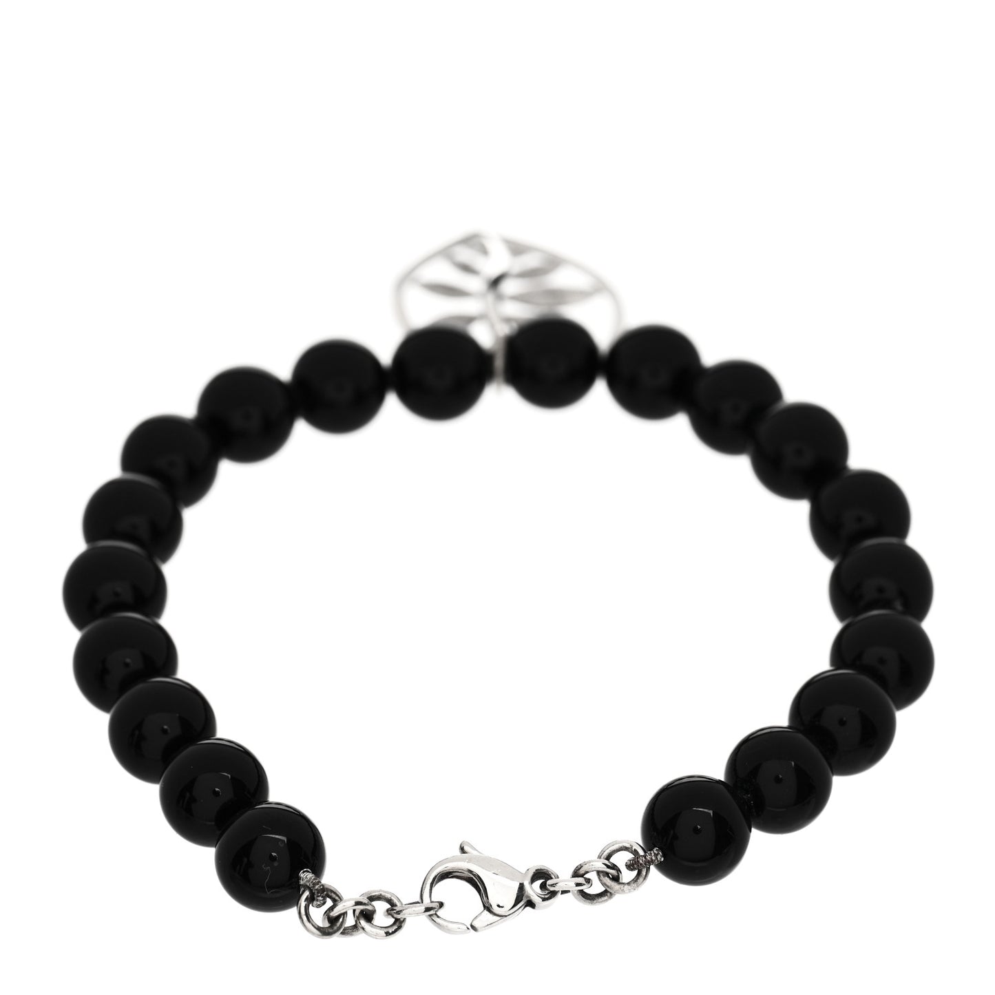 Sterling Silver Black Onyx 8mm Bead Paloma Picasso Leaf Bracelet