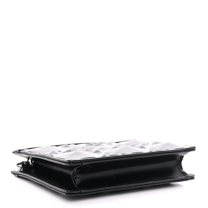 Christian Dior Calfskin Macrocannage Diamond Caro Zipped Pouch With Chain Black 4 of 13