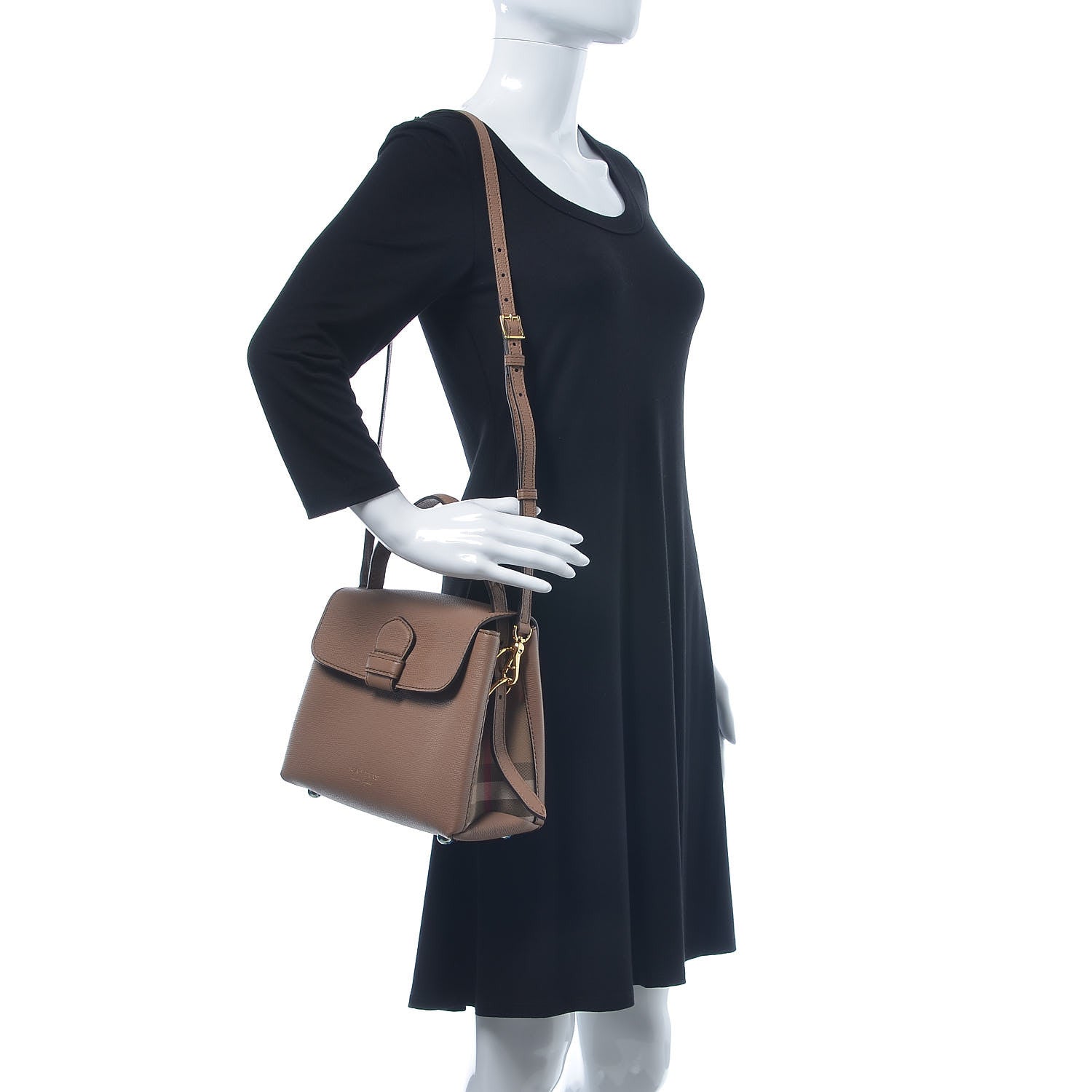 Burberry Derby Calfskin House Check Small Camberley Dark Sand 2 of 9