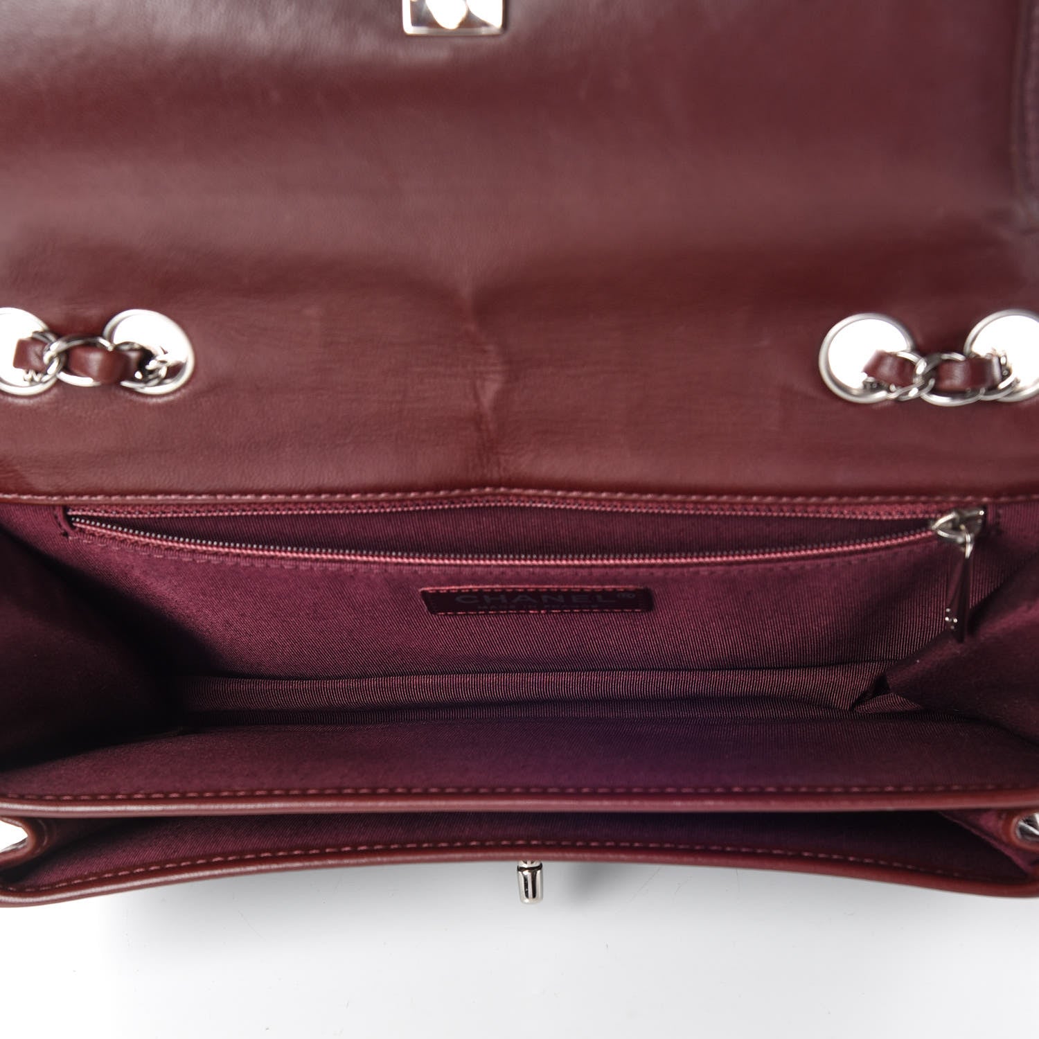 Chanel Patent Lambskin Medium Chocolate Bar Flap Black Bordeaux 7 of 11