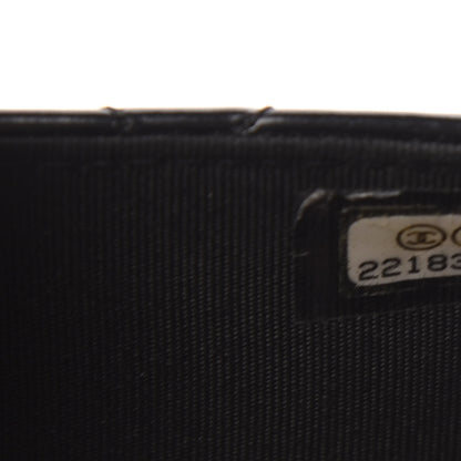Chanel Glazed Calfskin Quilted Boy Wallet On Chain WOC Black 8 of 13
