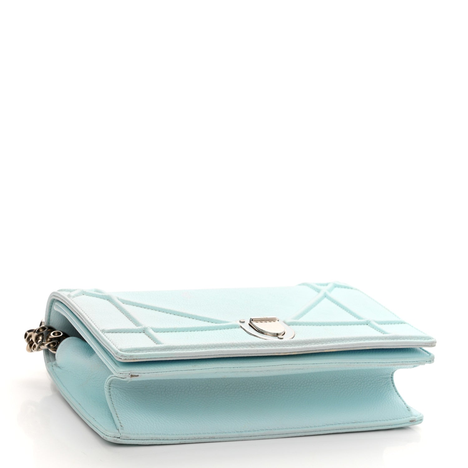 Christian Dior Grained Calfskin Small Diorama Flap Bag Light Blue 4 of 13