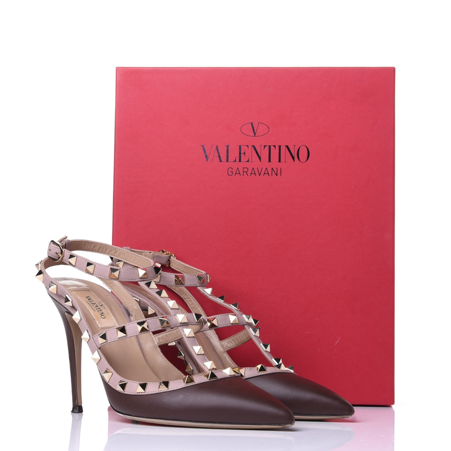 Valentino Garavani Nappa Rockstud Ankle Strap 100mm Pumps 39 Rubin Poudre 11 of 11