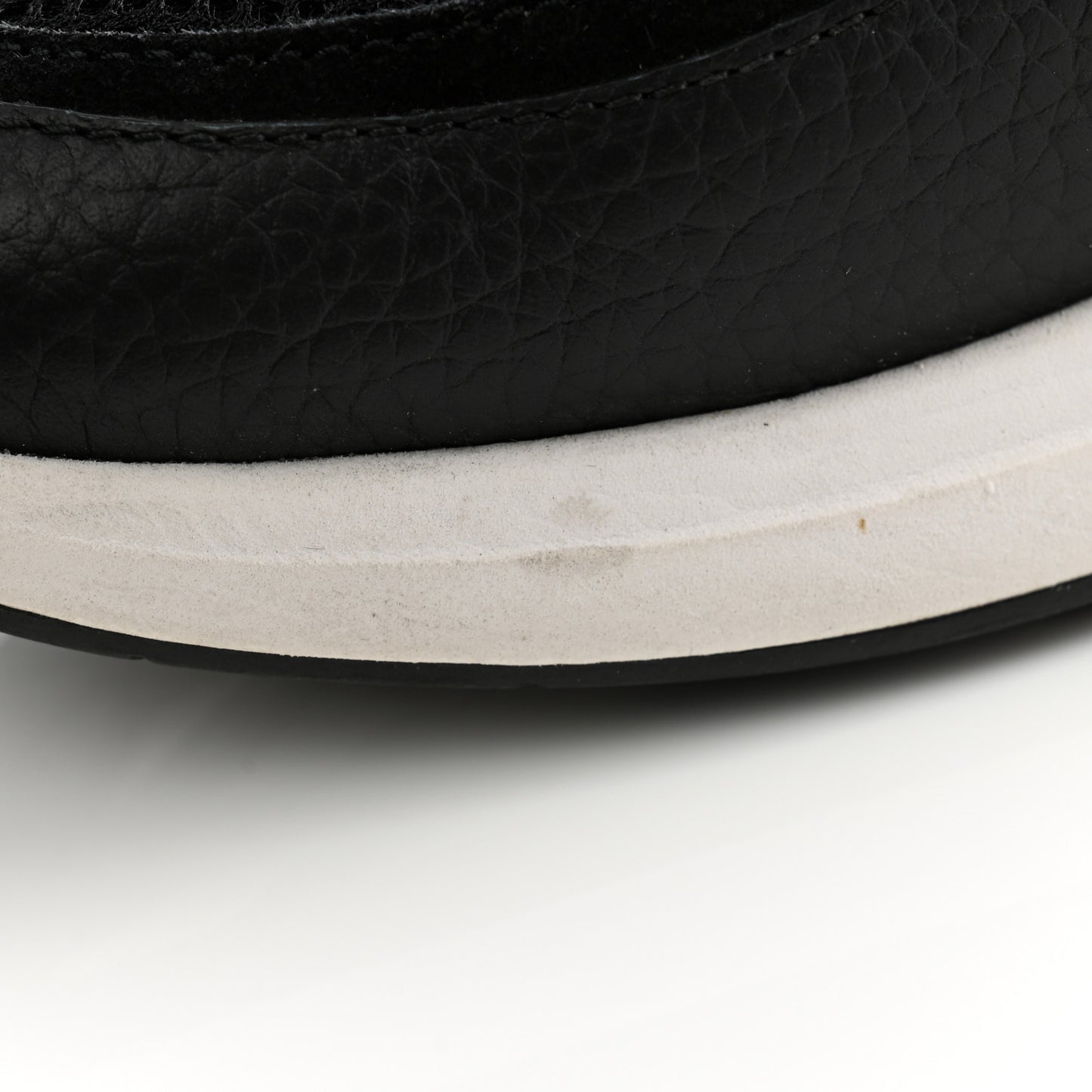 Calfskin Mesh Lycra Suede Womens Logo Sneakers 38.5 Black