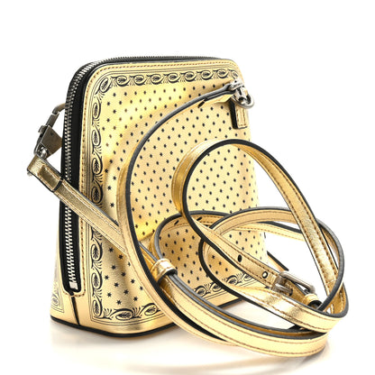 Gucci X SEGA Calfskin GUCCY Stars Mini Dome Shoulder Bag Gold 3 of 9