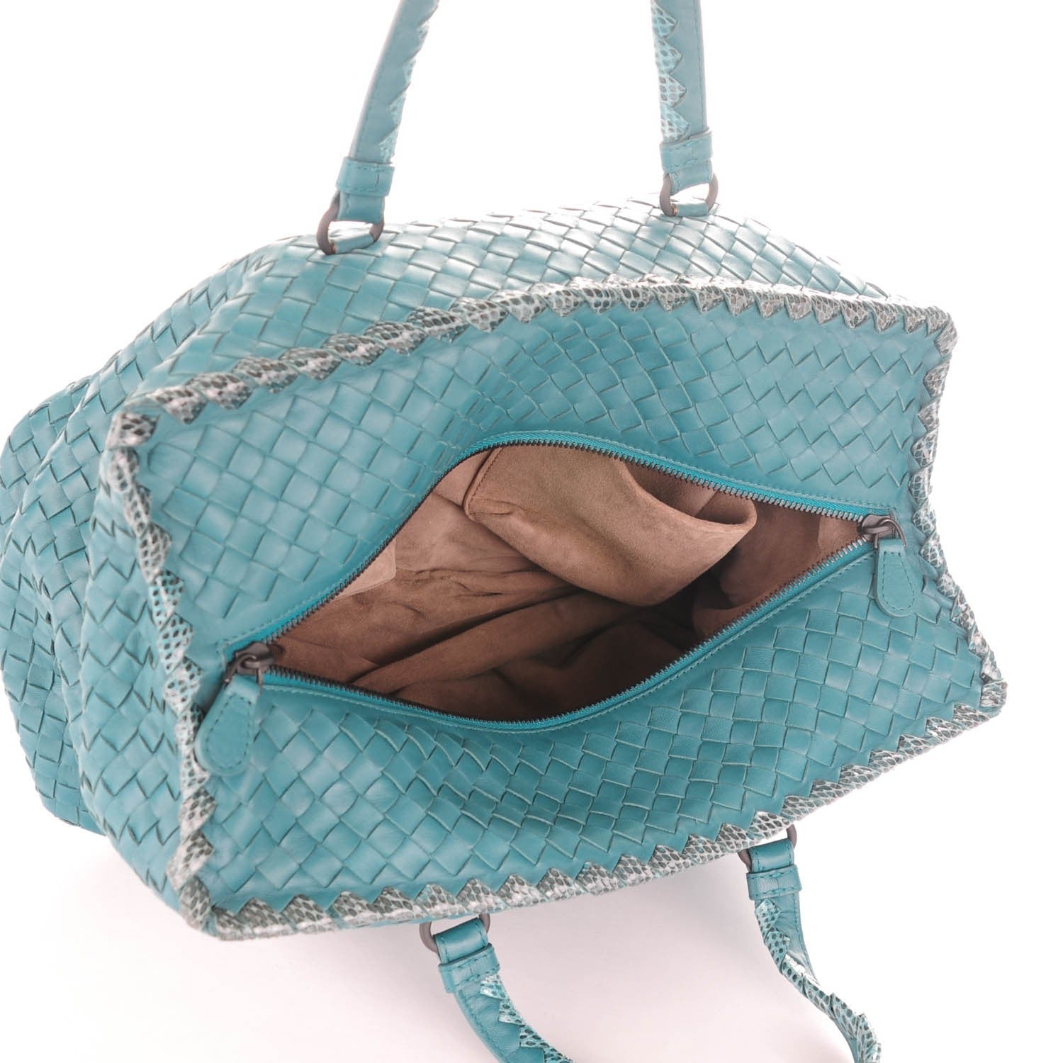 Bottega Veneta Nappa Intrecciato Ayers Brick Tote Teal 5 of 8