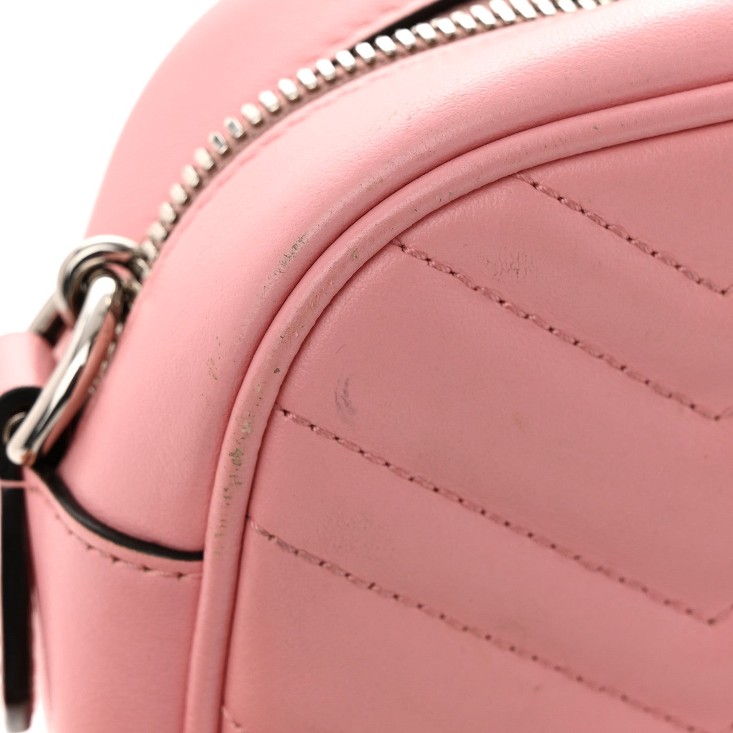 Gucci Calfskin Matelasse Small GG Marmont Chain Shoulder Bag Wild Rose 15 of 18