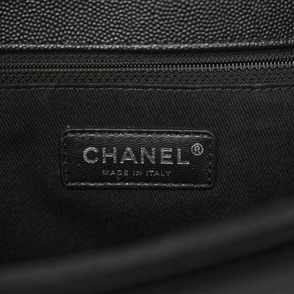 Chanel Caviar Chevron Quilted Medium Coco Handle Flap So Black 6 of 10