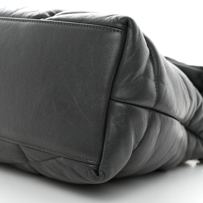 Saint Laurent Calfskin Quilted Medium Loulou Puffer Monogram Chain Satchel Storm 10 of 10