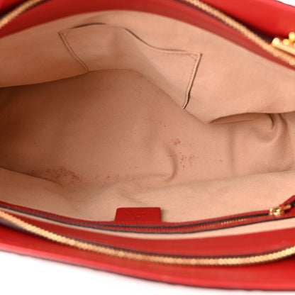 Gucci Guccissima Signature Medium Shoulder Tote Bag Red 5 of 10